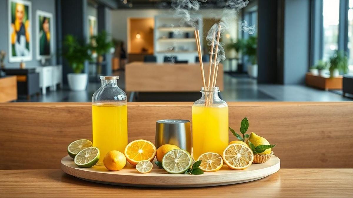 Extratos Cítricos Refrescantes para Aromatizadores de Salas Comerciais