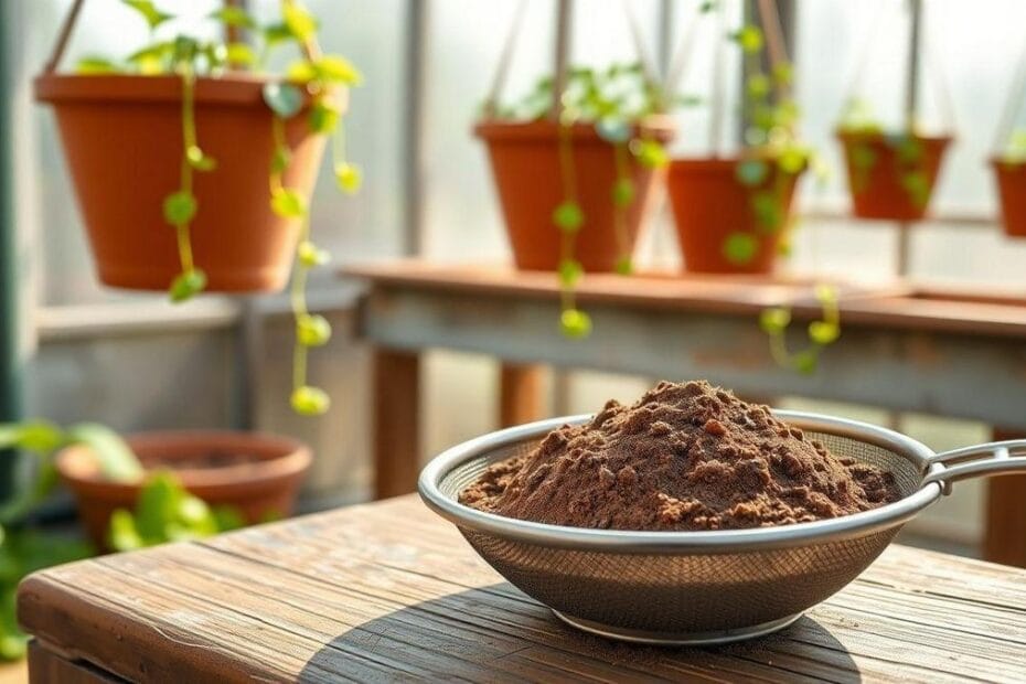 humus-peneirado-californiano-para-cultivo-protegido-em-vasos-suspensos