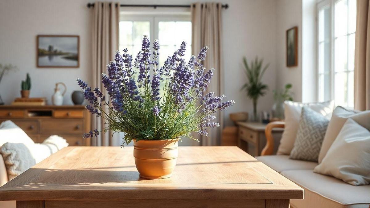 Lavanda Angustifolia Provençal para Vasos Autossuficientes em Salas Internas